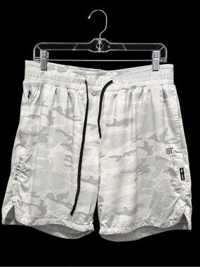 Born Tough Elite Sportswear White Grey Camo Training Shorts – Men’s XL
